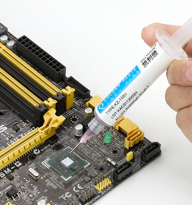 KELLYSHUN KZ-1551 Sn99% Ag0.3% Cu0.7% Solder Paste 50g Lead Free Solder Paste For SMD BGA LED Solder(图3)