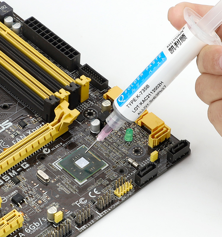 KELLYSHUN K-735B Sn63% Pb37% Solder Paste 50g Liquid Solder for Electronics For PCB BGA Phone LED Le(图3) KELLYSHUN K-735B Sn63% Pb37% Solder Paste 50g Liquid Solder for Electronics For PCB BGA Phone LED Le(图3)