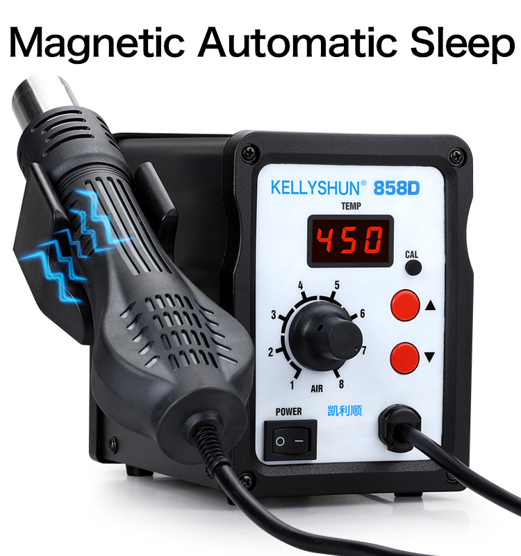 KELLYSHUN 858D Heat Gun 700W Rapid Heating Smart Soldering Station LED Digital Display Solder Statio(图7) KELLYSHUN 858D Heat Gun 700W Rapid Heating Smart Soldering Station LED Digital Display Solder Statio(图7)
