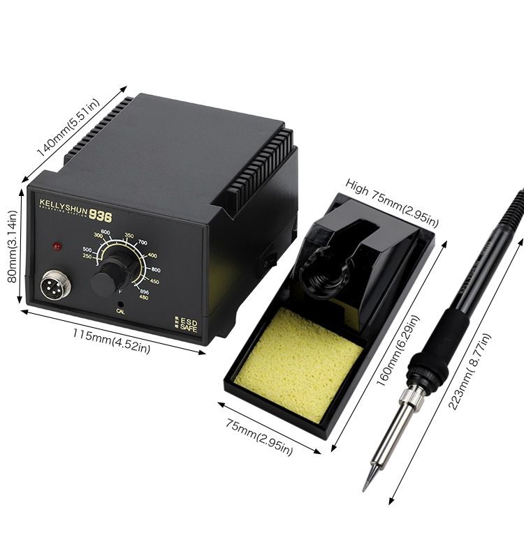 KELLYSHUN 936 Soldering Station 60W Fast Heating Knob Soldering Station Precise Constant Temperature(图6)