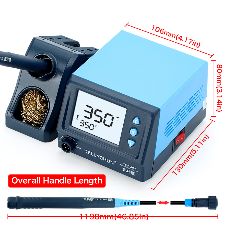 KELLYSHUN T12 PLUS+ Soldering Station 75W Rapid Heating Smart Soldering Station Digital Display Sold(图4)