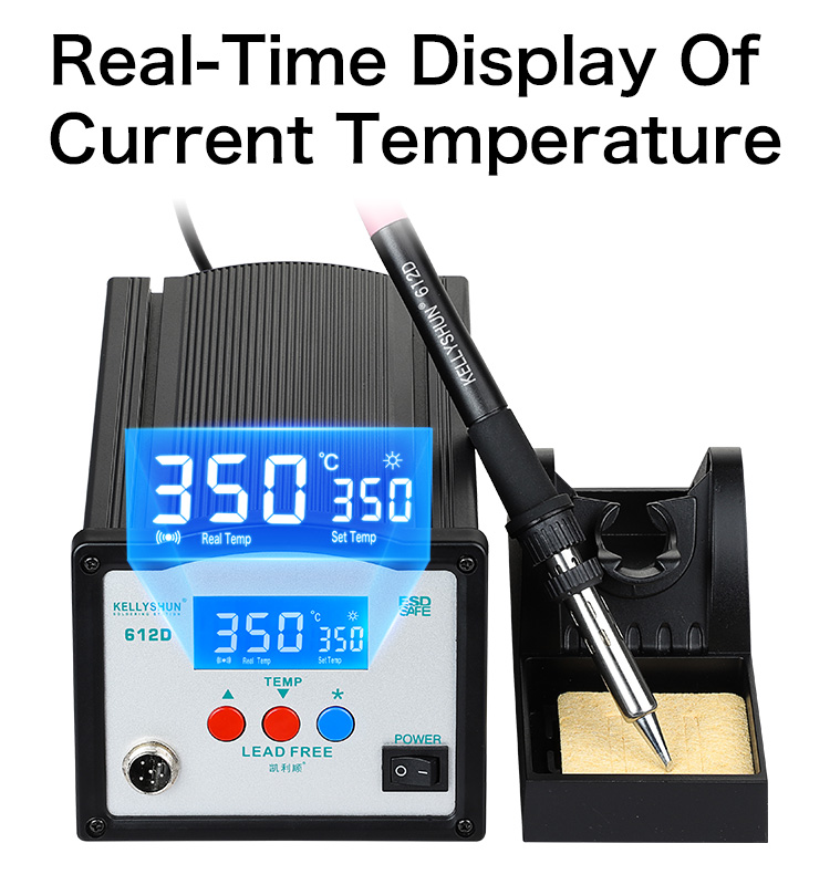 KELLYSHUN 612D Soldering Station 150W Rapid Heating Smart Soldering Station LED Digital Display Sold(图2) KELLYSHUN 612D Soldering Station 150W Rapid Heating Smart Soldering Station LED Digital Display Sold(图2)