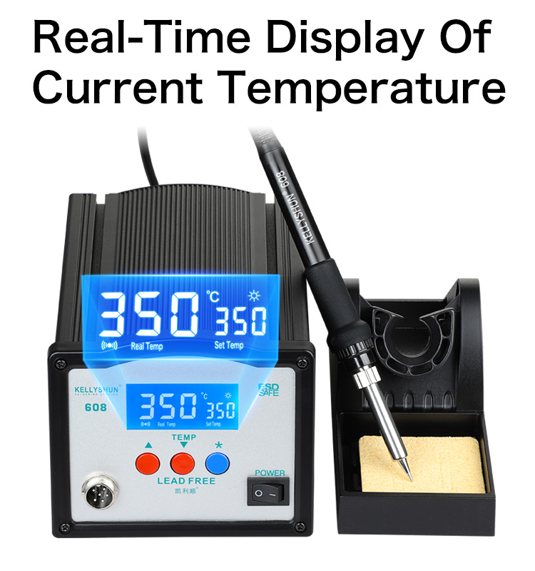 KELLYSHUN 608 Soldering Station 90W Rapid Heating Smart Soldering Station LED Digital Display Solder(图2)