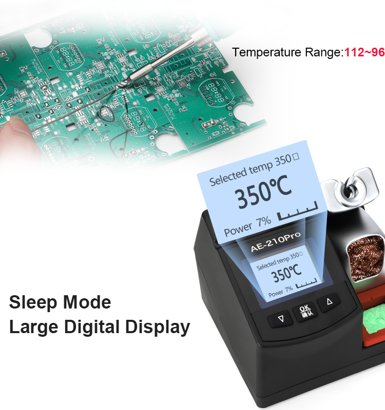 KELLYSHUN AE-210Pro 100W Lead Free Soldering Station 2 Seconds Rapid Heating Smart Digital Solder St(图6) KELLYSHUN AE-210Pro 100W Lead Free Soldering Station 2 Seconds Rapid Heating Smart Digital Solder St(图6)
